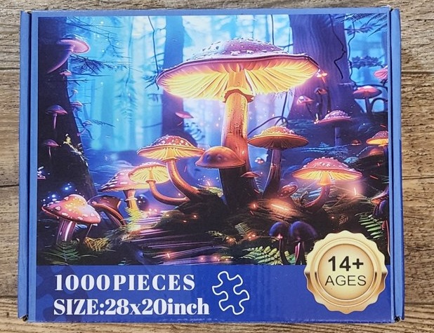 Enchanted Glowing Mushroom Forest 1000-Piece Fantasy Jigsaw Puzzle